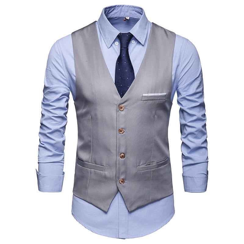 Men’s Suit Vest – Formal & Casual Business Waistcoat for Groomsmen, Weddings, and Office Wear.
