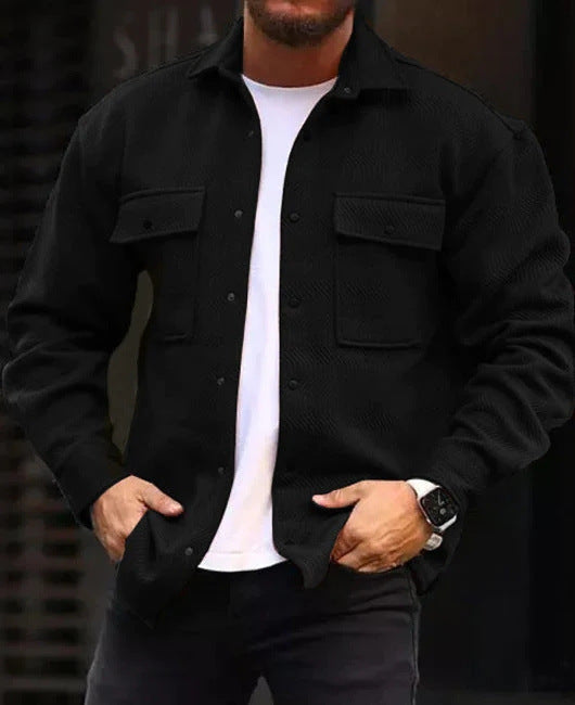 Men’s Coat – Polo Collar Top for Stylish Work & Casual Wear.