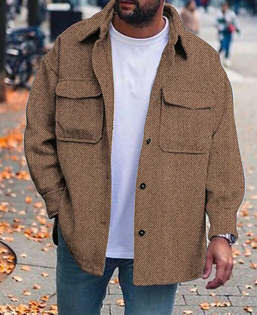 Men’s Coat – Polo Collar Top for Stylish Work & Casual Wear.