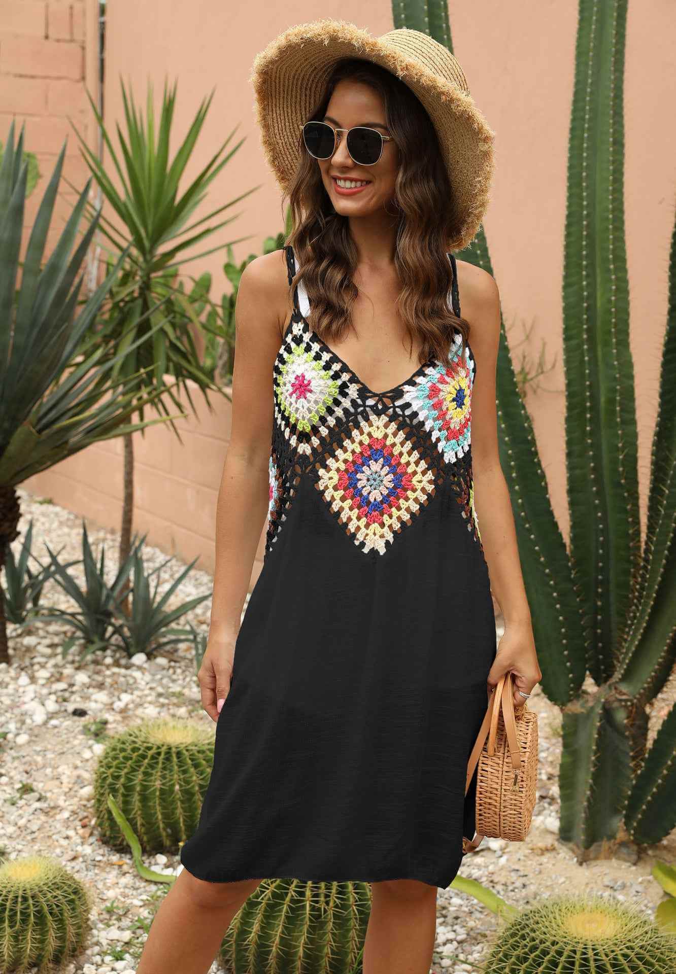 Crocheted Boho Suspender Dress – Handcrafted Charm & Effortless Summer Elegance.
