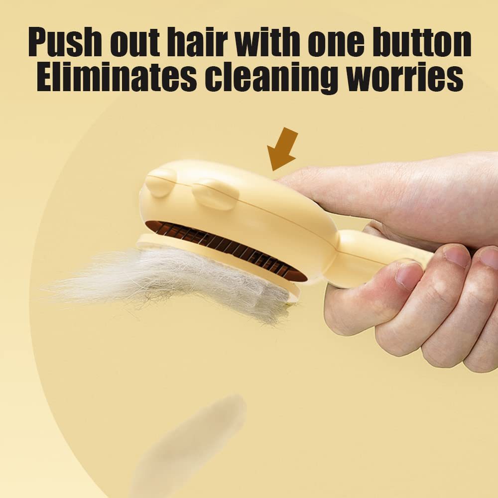 Pet Hair Cleaner & Grooming Brush | Cat & Dog Brush with Release Button for Long & Short Hair - Bright Starz Store