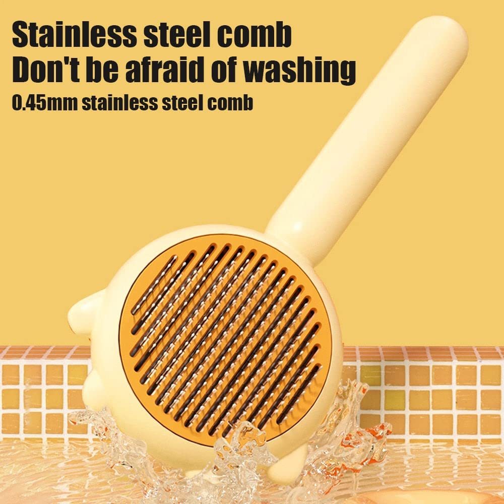 Pet Hair Cleaner & Grooming Brush | Cat & Dog Brush with Release Button for Long & Short Hair cjdropshipping