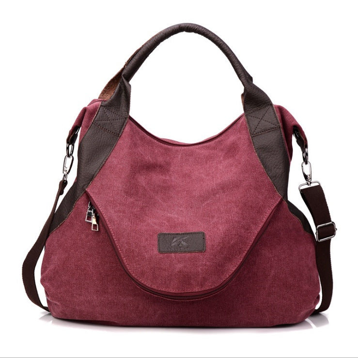 Women’s Minimalist Retro Canvas Bag – Vintage Shoulder & Crossbody Handbag.