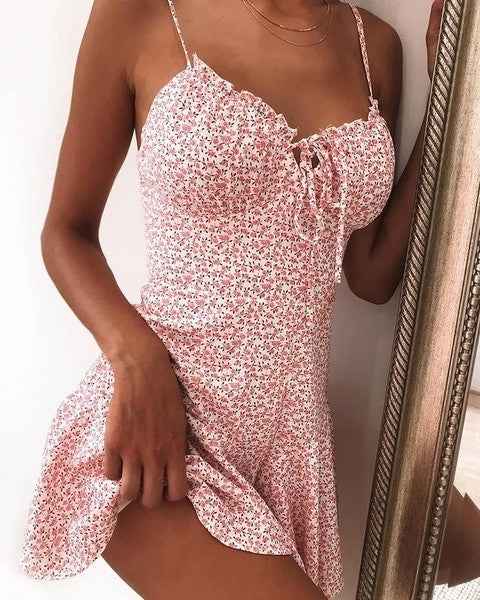 Polka Dot Mini Dress – Strappy Sleeveless Summer Dress for Women.
