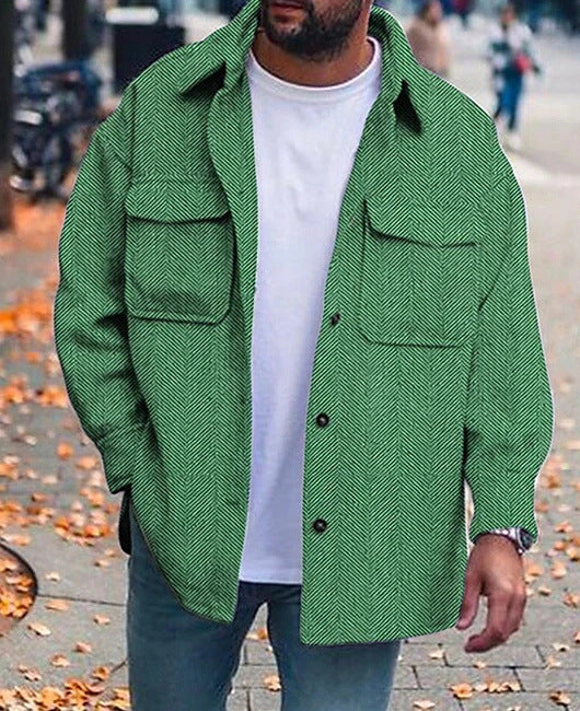 Men’s Coat – Polo Collar Top for Stylish Work & Casual Wear.