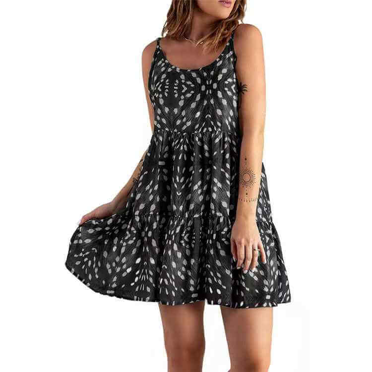 Printed Boho Commuter Sling Dress – Lightweight, Chic & Effortless Everyday Style.