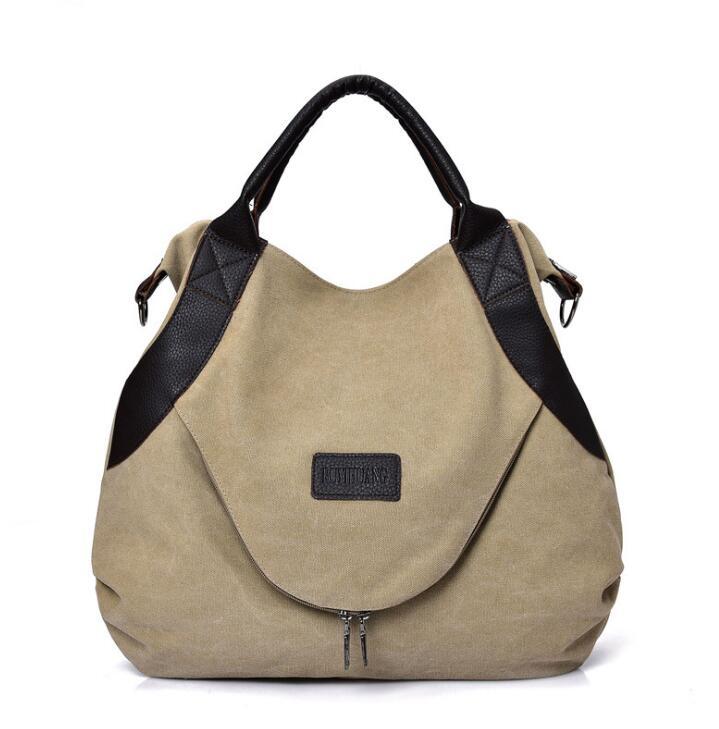 Women’s Minimalist Retro Canvas Bag – Vintage Shoulder & Crossbody Handbag.