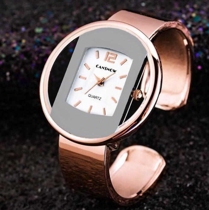 Luxury Women’s Bracelet Watch | Gold & Silver Dial Elegant Quartz Dress Watch - Bright Starz Store