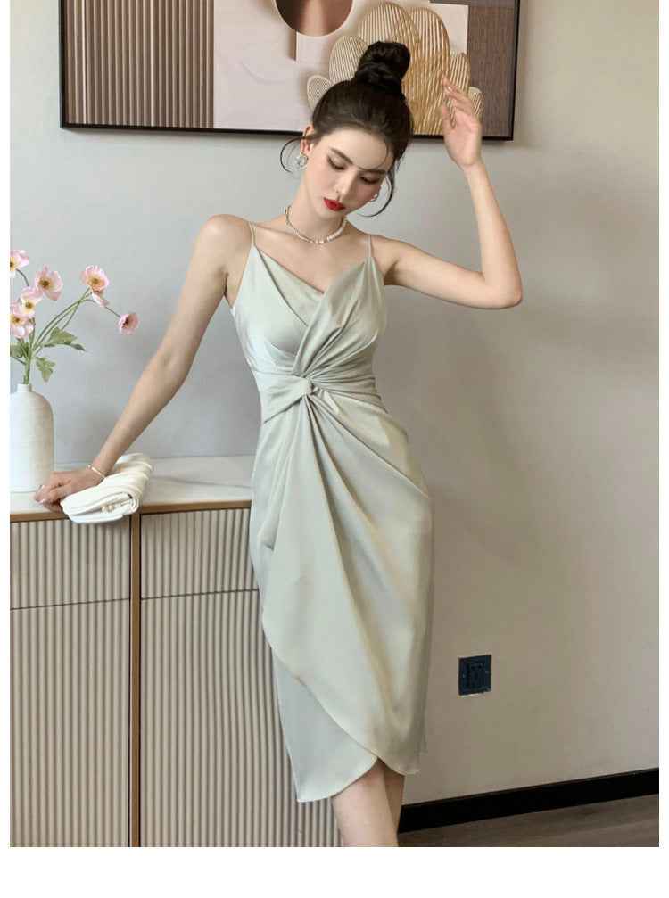 Women’s Satin Slim Fit Fashion Slim Slip Dress – Elegant Evening & Party Wear.