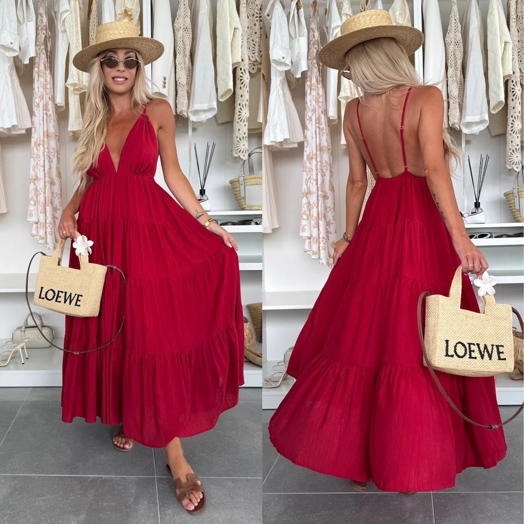 European & American Summer Sexy Suspenders Stitching Dress for Women – Stylish & Trendy cjdropshipping