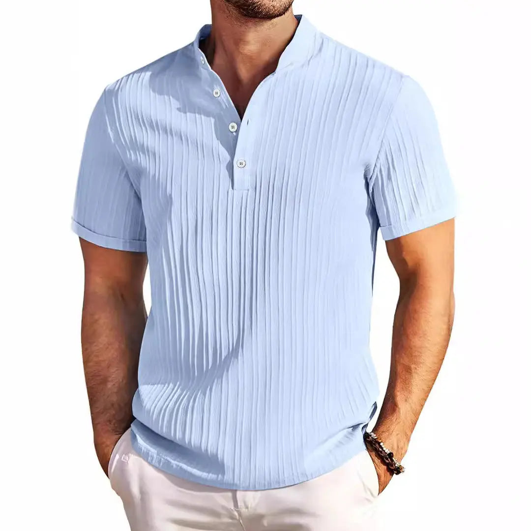 Men’s Summer Polo Shirt | Stand Collar Short Sleeve Casual Beachwear 2025.