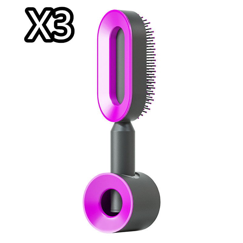 Self-Cleaning Anti-Static Hair Brush – One-Key Airbag Scalp Massager for Women cjdropshipping