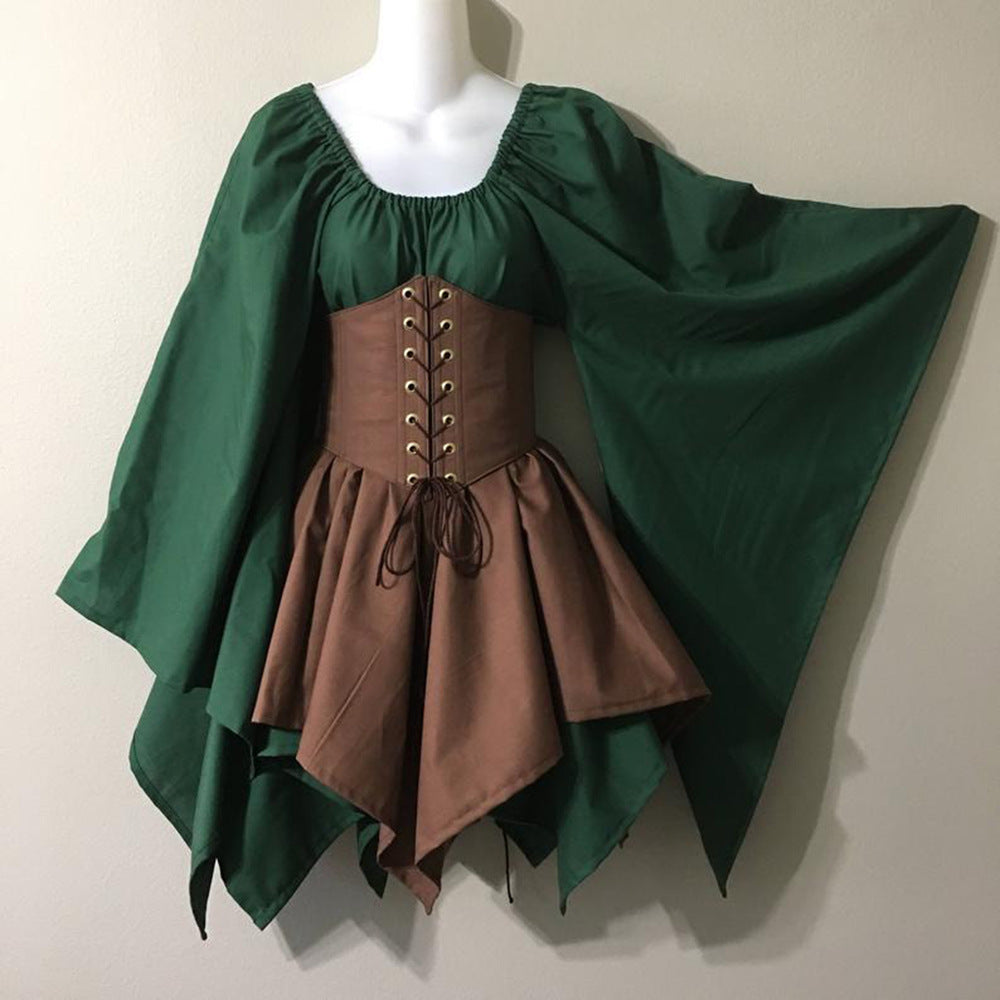 Women’s Renaissance Dress Costume | Long Sleeve Medieval Vintage Gown - Bright Starz Store