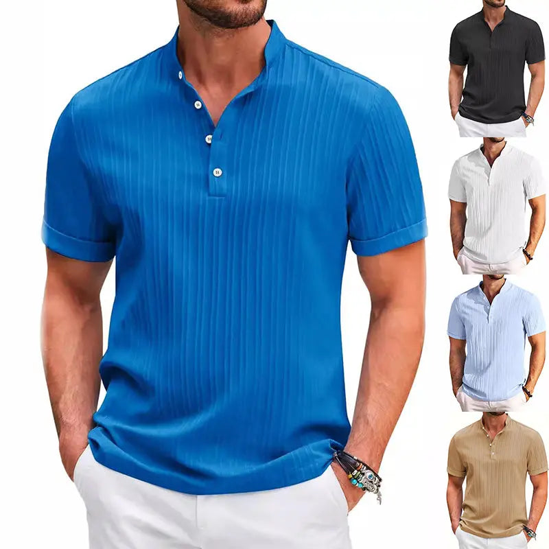 Men’s Summer Polo Shirt | Stand Collar Short Sleeve Casual Beachwear 2025.