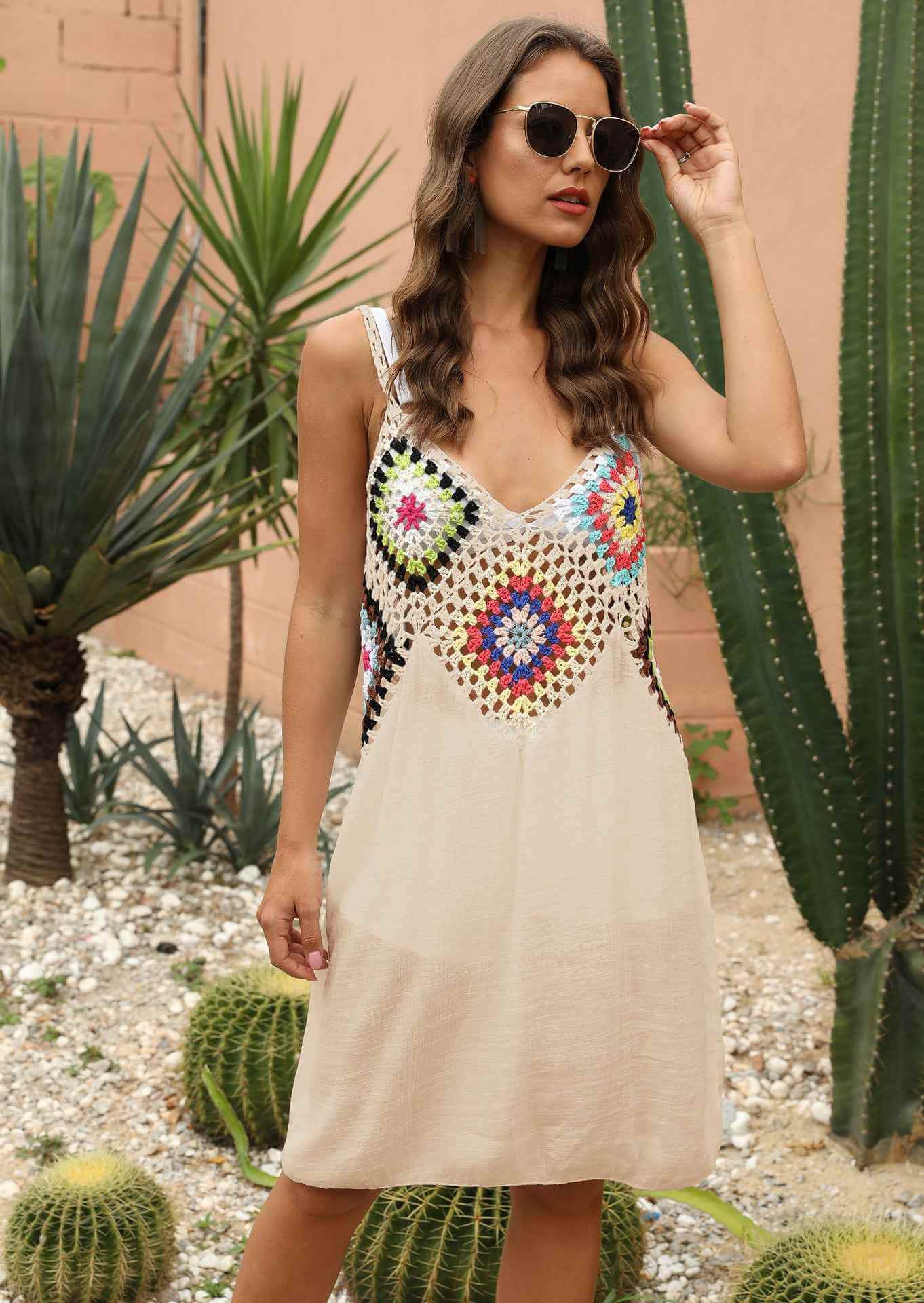 Crocheted Boho Suspender Dress – Handcrafted Charm & Effortless Summer Elegance.