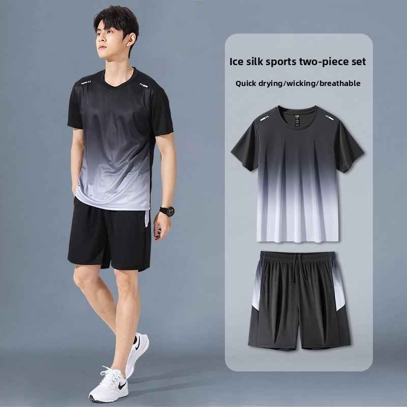 Men?s Summer Quick-Drying Sports Outfit Set ? Breathable Athletic Shorts & Top