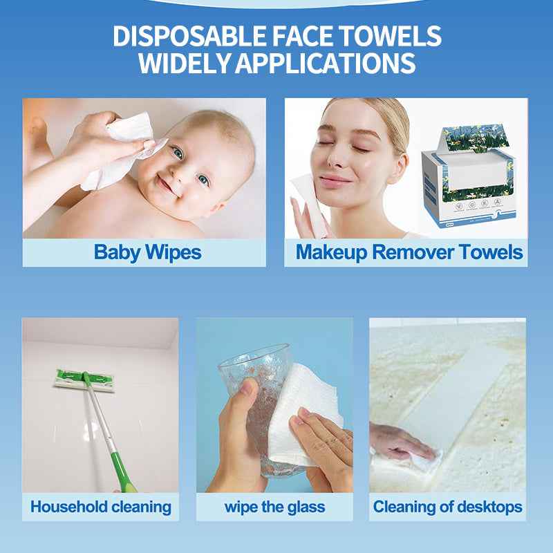 Towels For Sensitive Skin, Makeup Remover, Cleansing, Care, Travel XL, USDA Biobased Dermatologist Approved Face Towel, Disposable Clinically Tested Face Towelette Cosmetic.