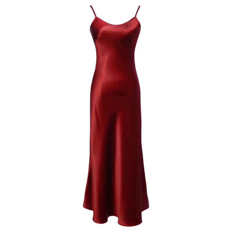 Acetate Satin Slip Dress – Loose & Slim Fit Versatile Satin Dress for All Occasions.
