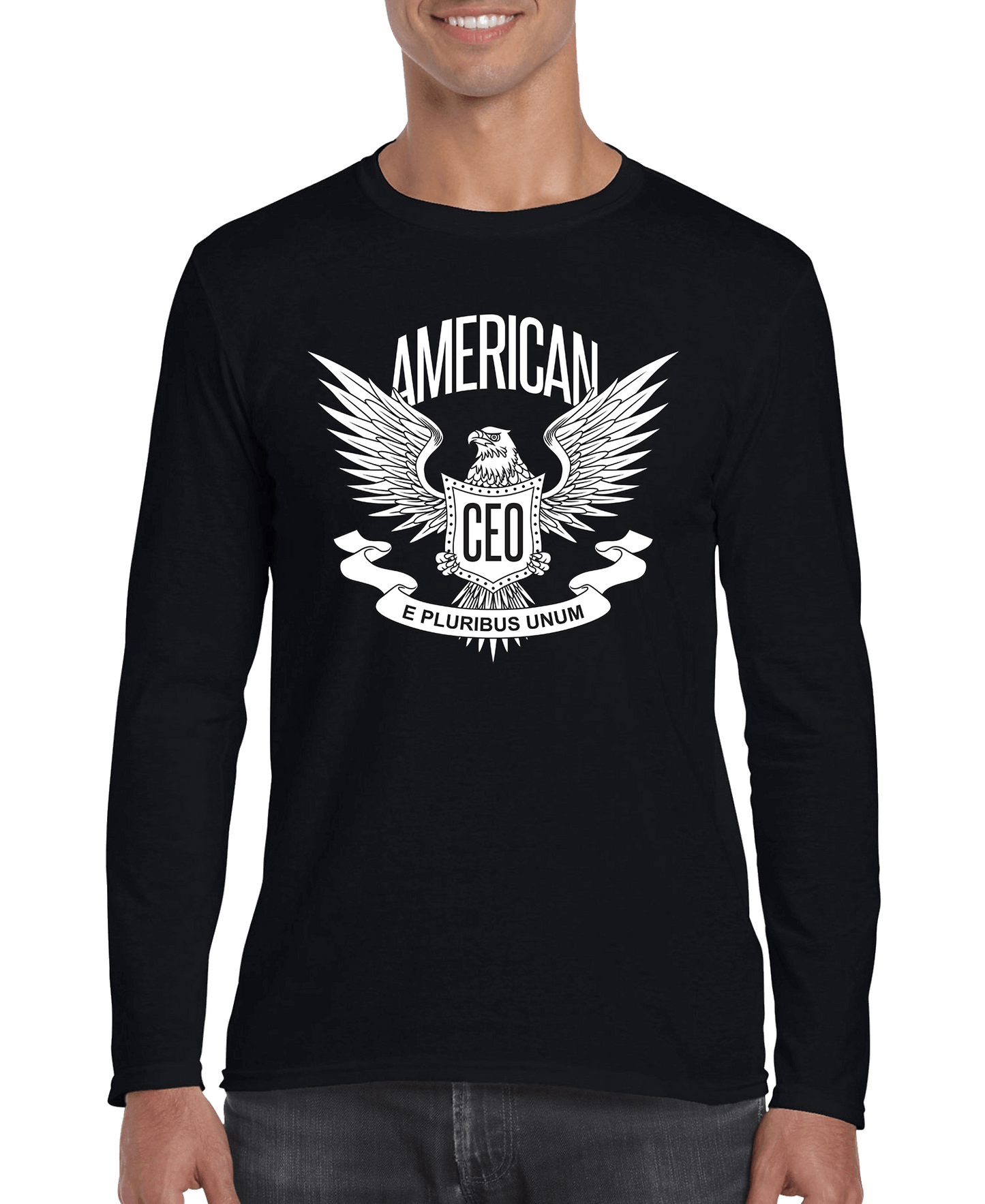 American CEO Patriotic Eagle Men’s Long Sleeve Shirt – Freedom Graphic Tee DC-THE CEO