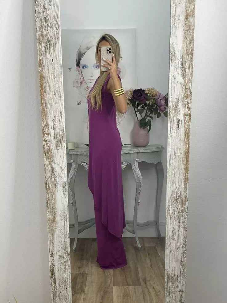 Women’s Summer Casual Sleeveless Loose Round Neck Two-Piece Set with Pants.