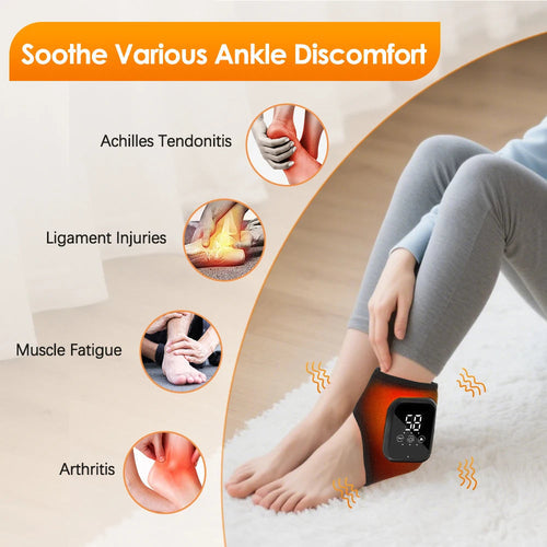Foot Heat Massager – Hot Compress & Vibration Therapy with Ankle Protection Bright Starz Store