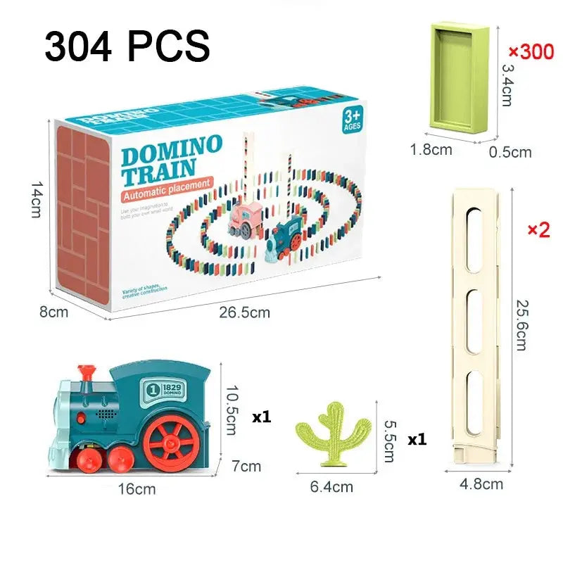 Kids Automatic Domino Train Set | Electric Car Dominoes Educational Toy for Boys & Girls.