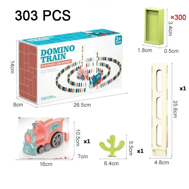 Kids Automatic Domino Train Set | Electric Car Dominoes Educational Toy for Boys & Girls.