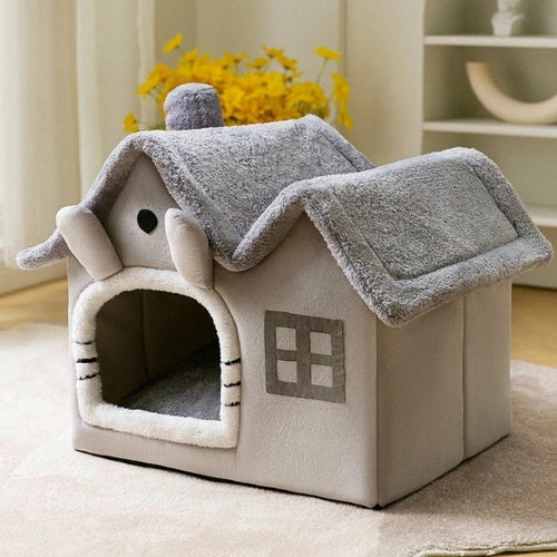 Removable Roof Plush Pet House – Cozy Indoor Bed for Cats & Small Dogs Bright Starz Store