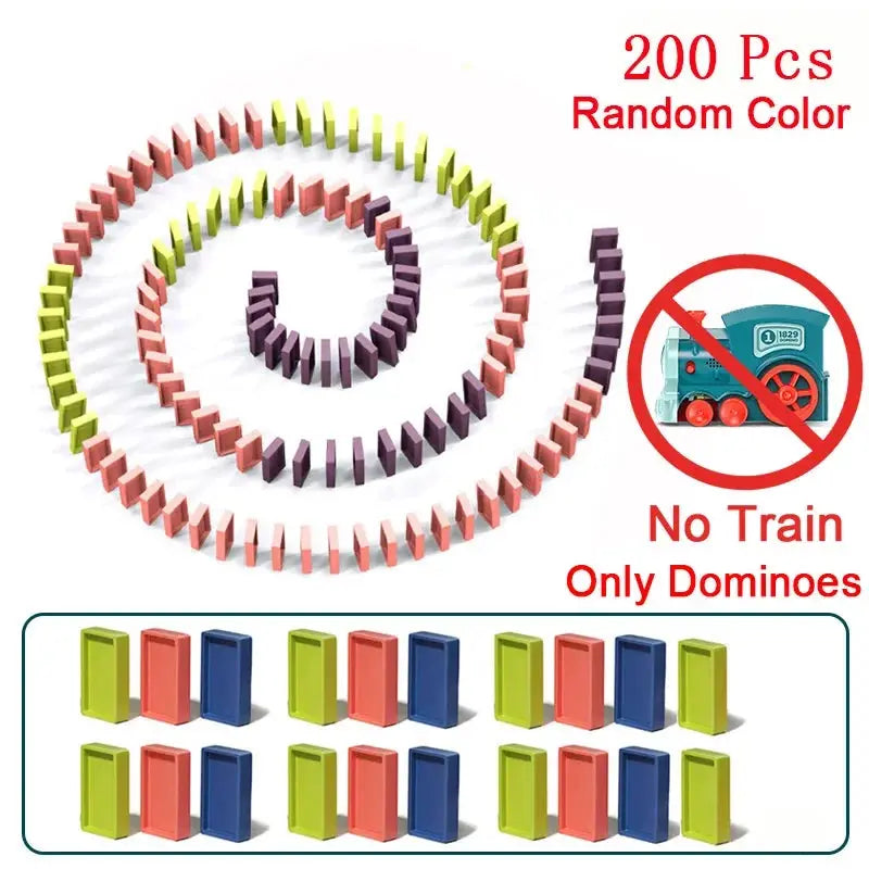 Kids Automatic Domino Train Set | Electric Car Dominoes Educational Toy for Boys & Girls.