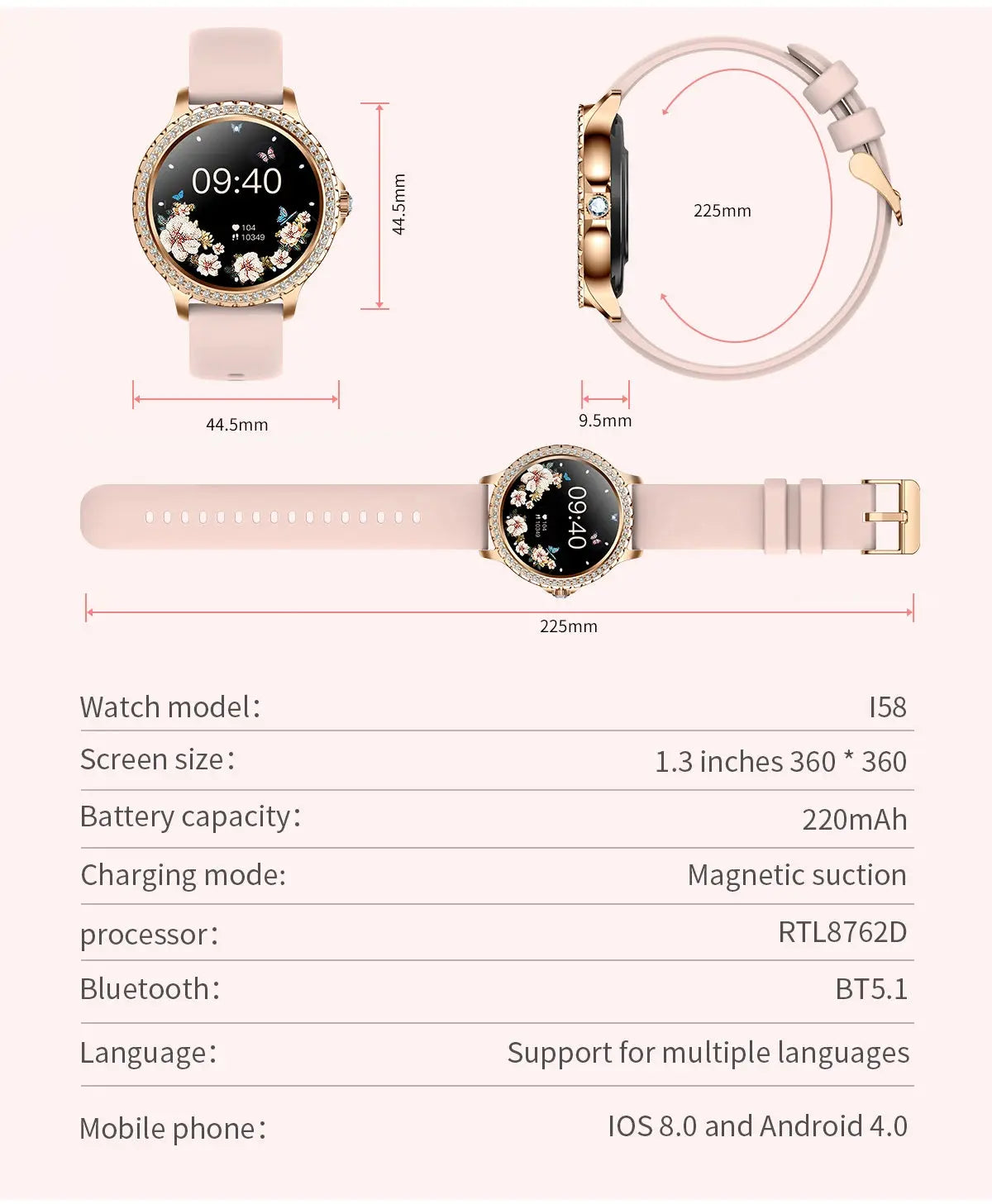 2025 Women’s Gold Luxury Smartwatch | 1.32" HD Screen, Voice Call & Heart Rate Monitor Dropshipman