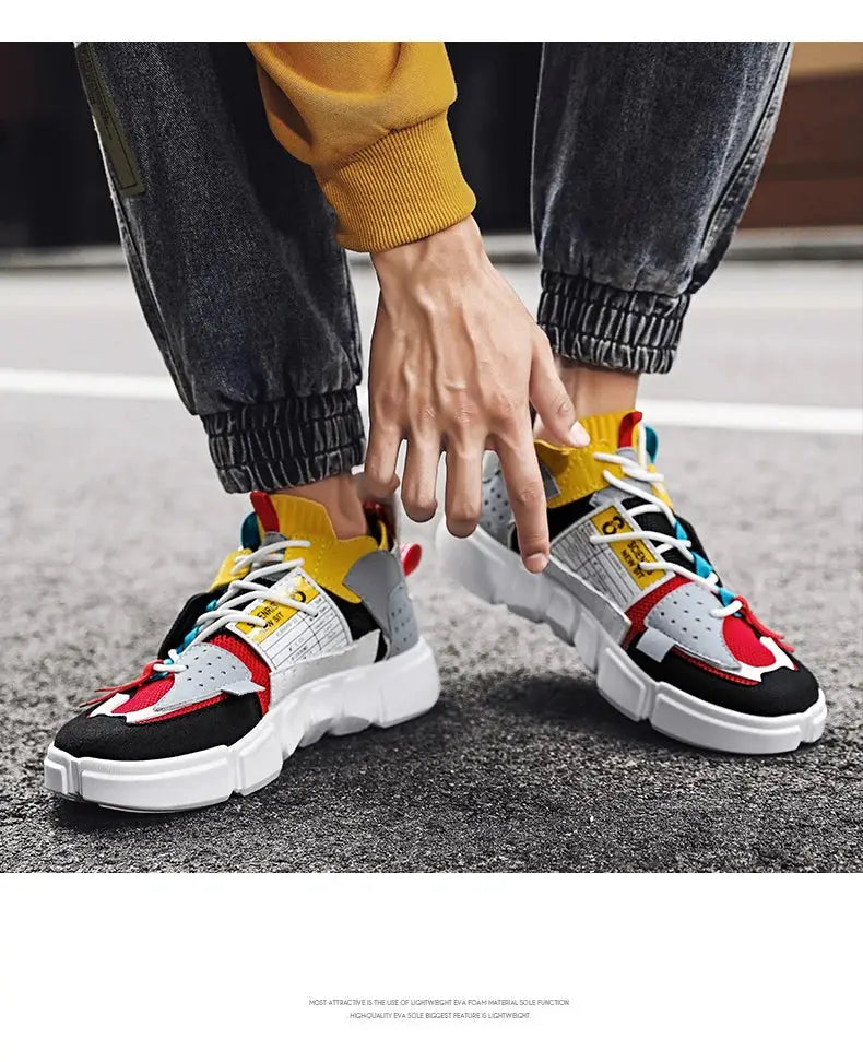 QZHSMY Men’s Summer Sneakers | Breathable Mixed Color Casual Shoes Big Size 46.