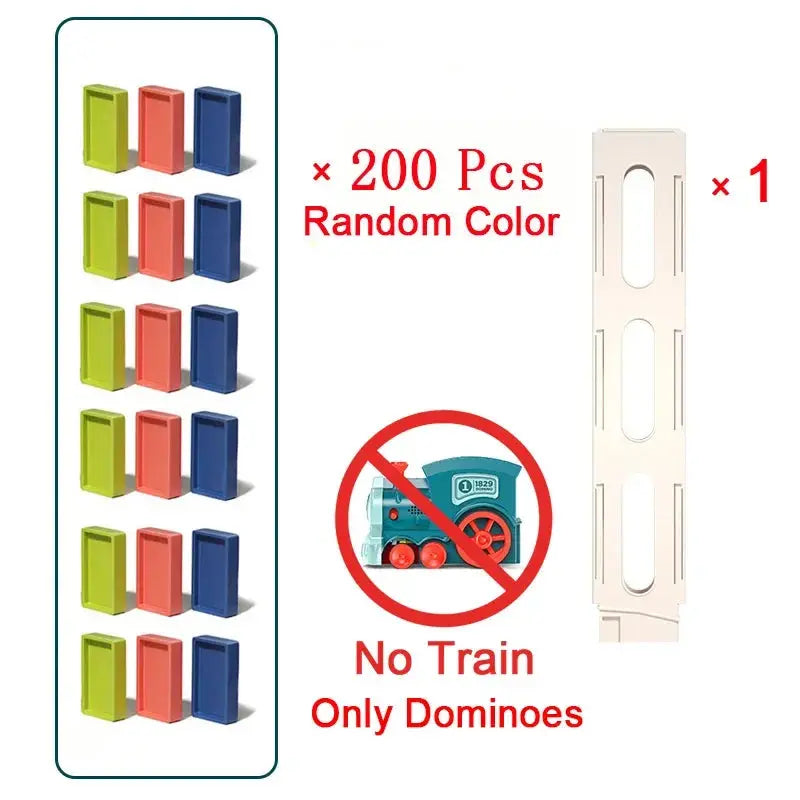 Kids Automatic Domino Train Set | Electric Car Dominoes Educational Toy for Boys & Girls.