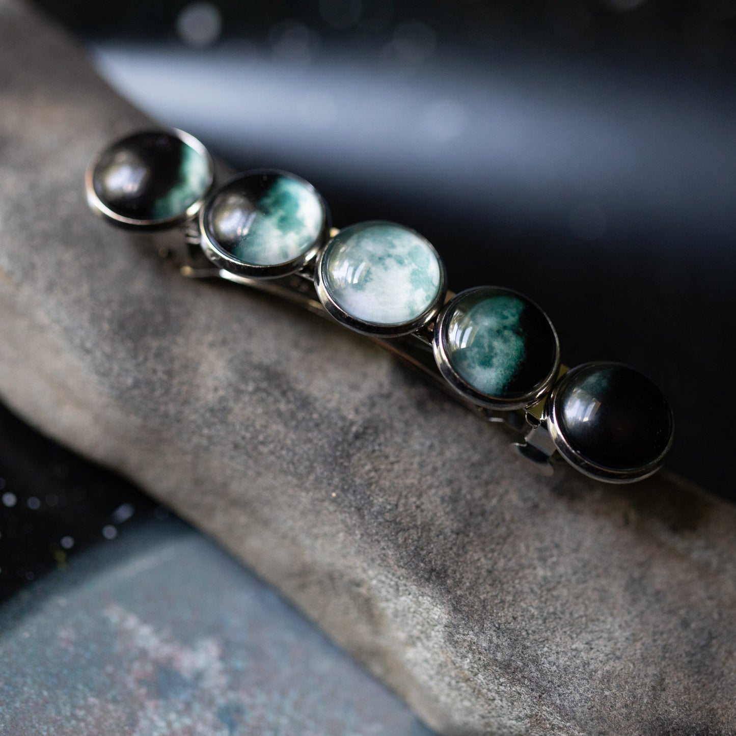 Moon Phase Hair Clip – Stylish Barrette for Women DC-Yugen Handmade