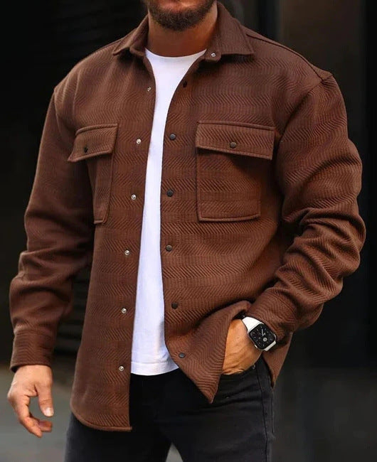 Men’s Coat – Polo Collar Top for Stylish Work & Casual Wear.