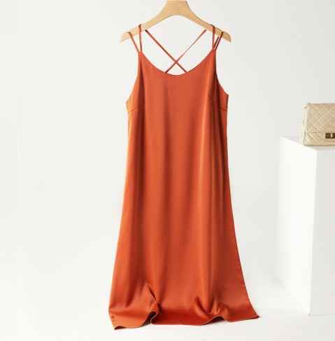 French Black Satin Slip Dress – Premium Satin Texture Elegant Evening Dress.