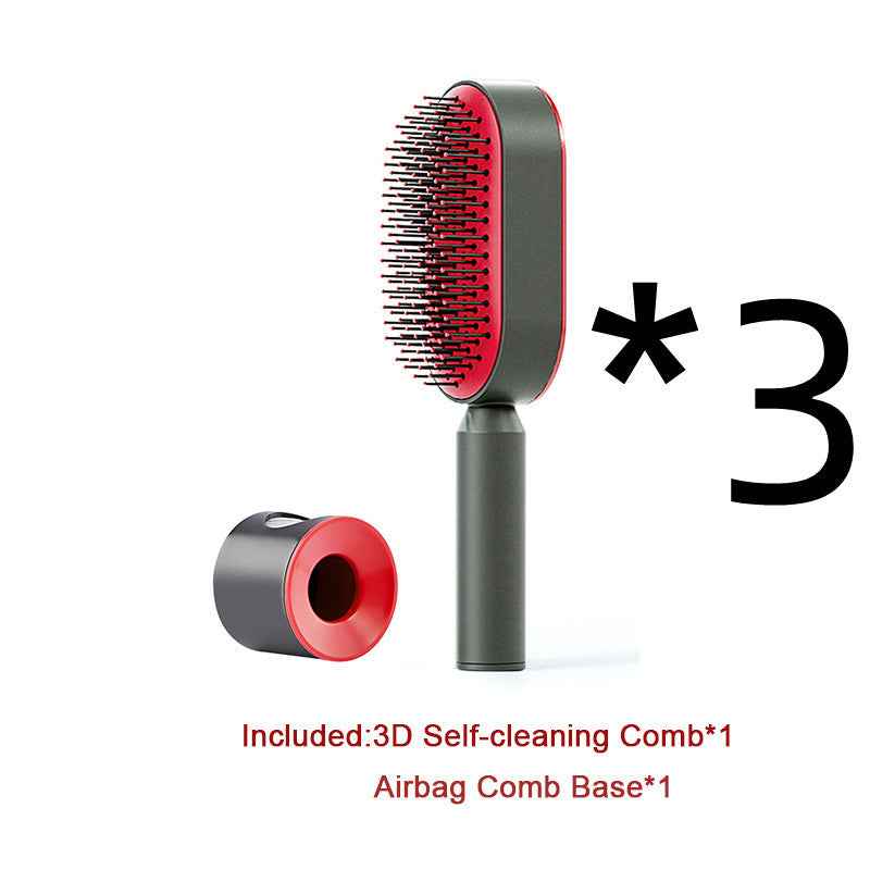 Self-Cleaning Anti-Static Hair Brush – One-Key Airbag Scalp Massager for Women.
