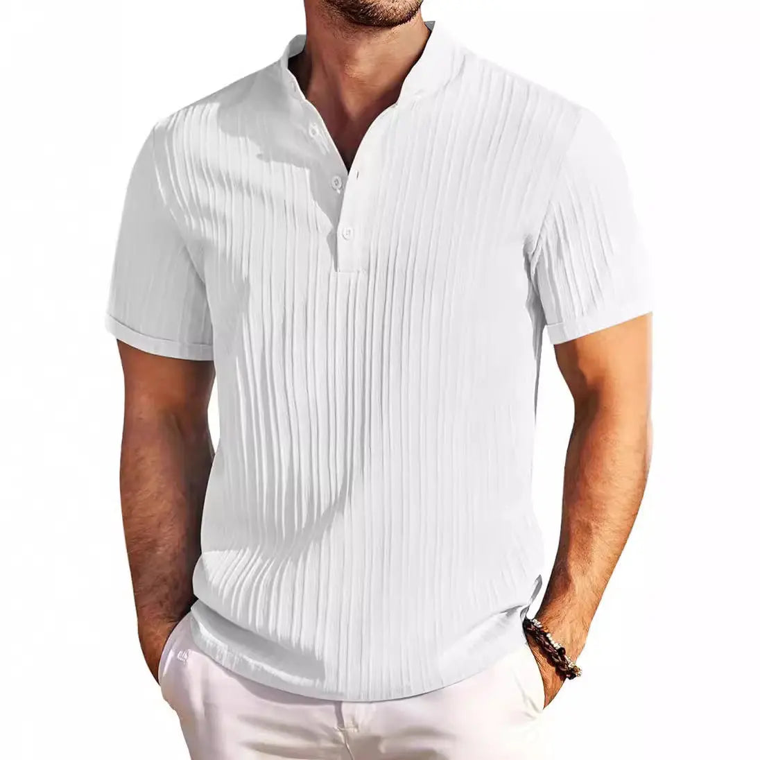 Men’s Summer Polo Shirt | Stand Collar Short Sleeve Casual Beachwear 2025.