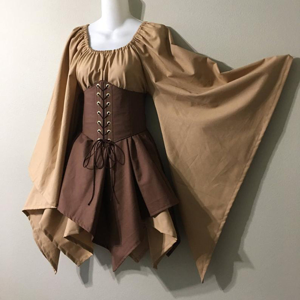 Women’s Renaissance Dress Costume | Long Sleeve Medieval Vintage Gown - Bright Starz Store