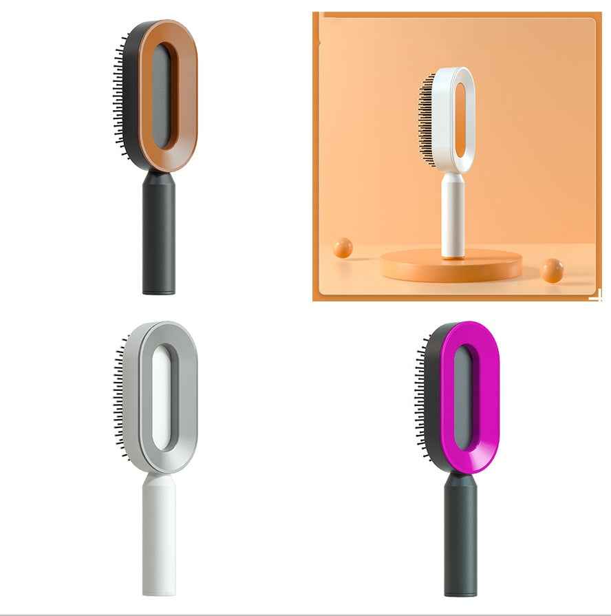 Self-Cleaning Anti-Static Hair Brush – One-Key Airbag Scalp Massager for Women