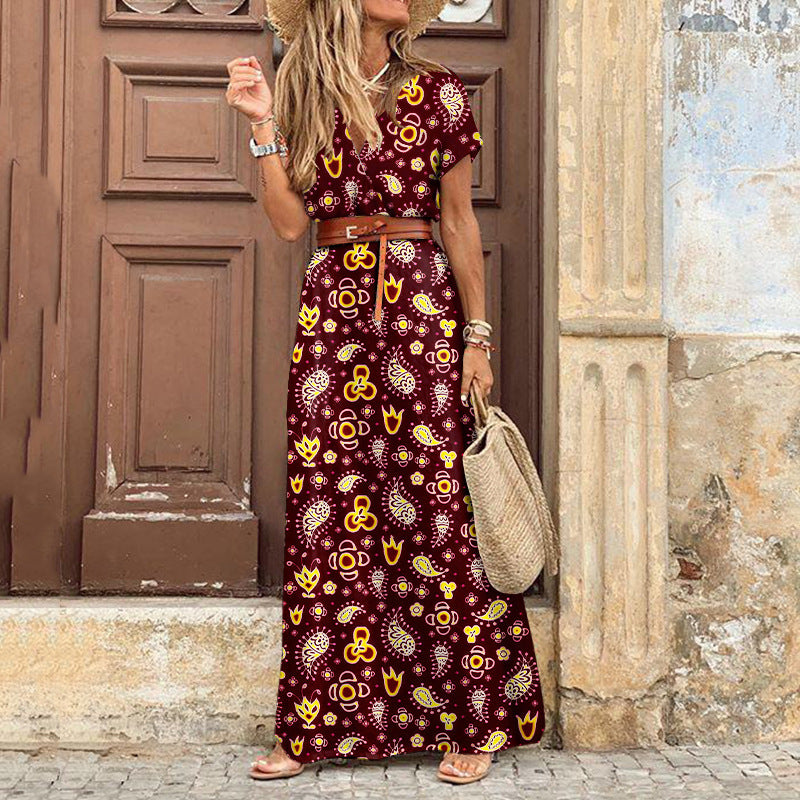 Fashionable Boho V-Neck Floral Dress – Flowy, Feminine & Effortlessly Chic.
