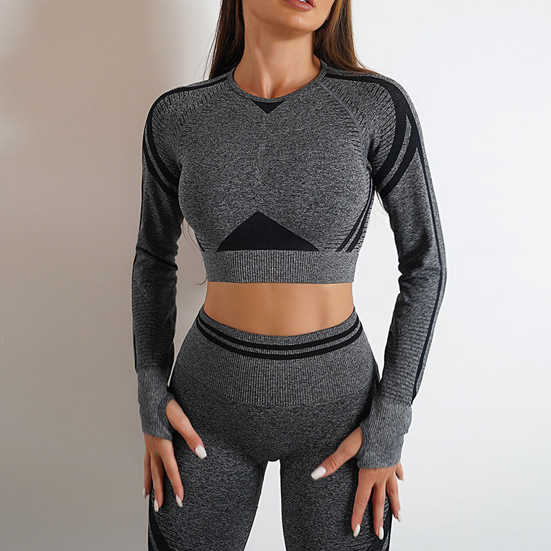Seamless Yoga Pants & Long Sleeve Tops | Butt-Lifting Slim Fit Workout Sportswear.