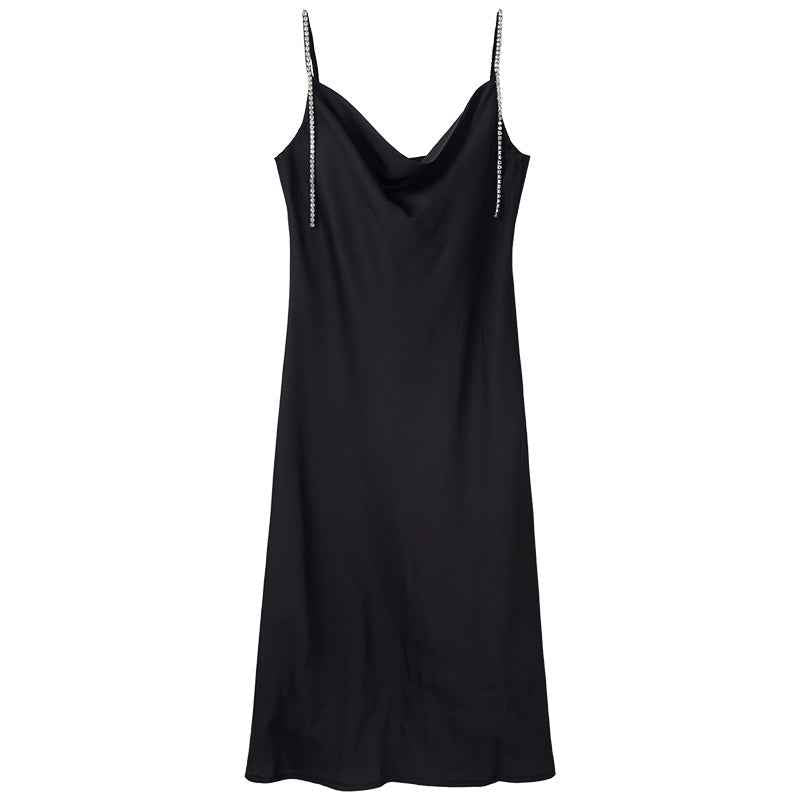 Women’s Silk Satin Slip Dress – Feminine Waist Silhouette Cocktail Dress.