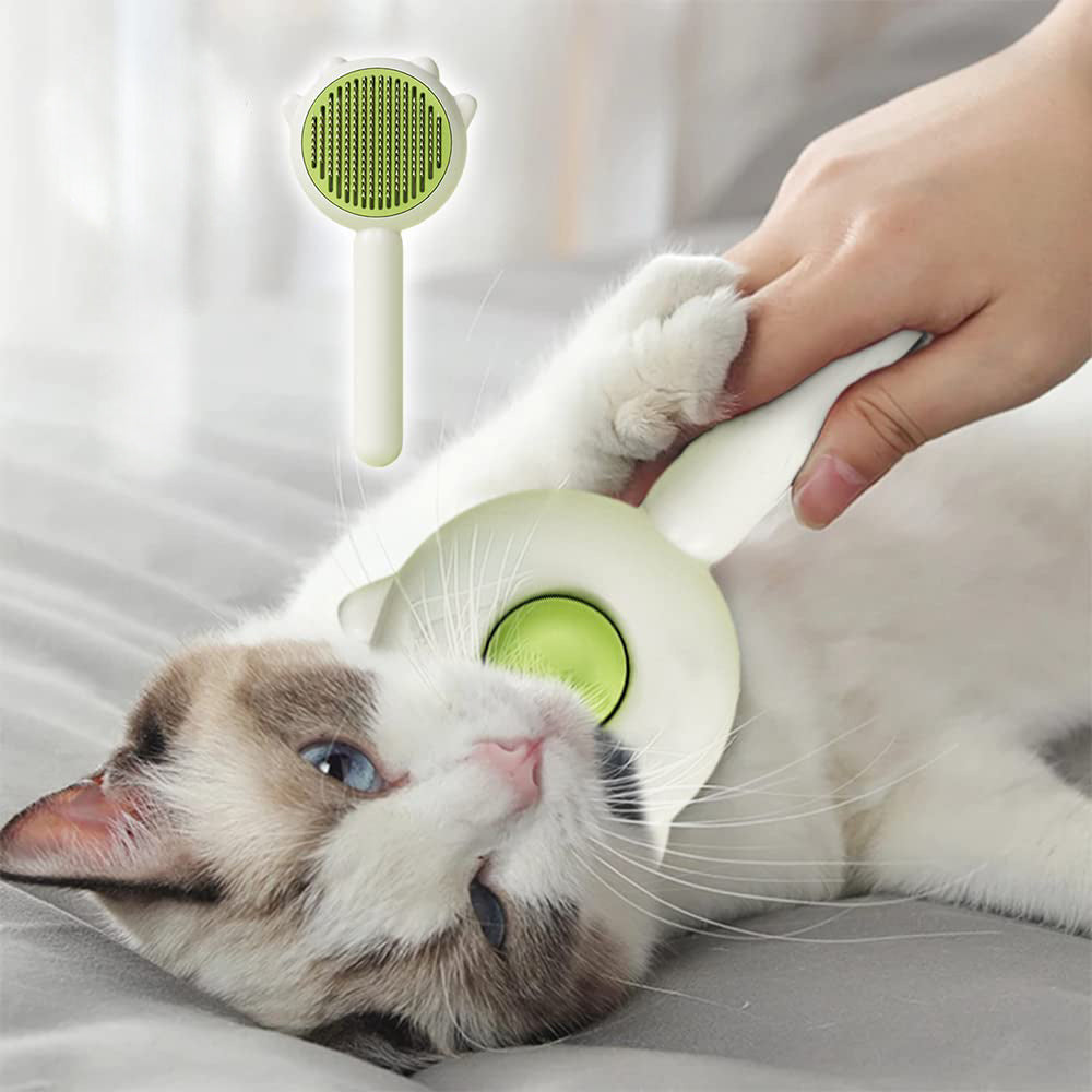 Pet Hair Cleaner & Grooming Brush | Cat & Dog Brush with Release Button for Long & Short Hair - Bright Starz Store
