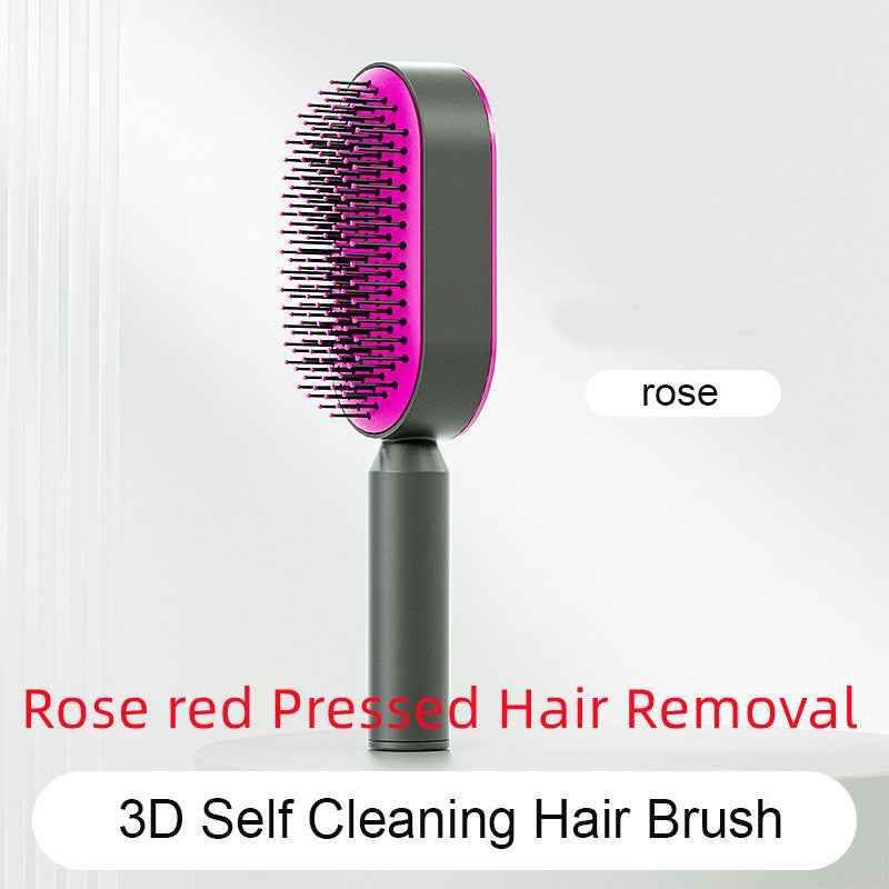 Self-Cleaning Anti-Static Hair Brush – One-Key Airbag Scalp Massager for Women
