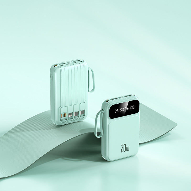 Mini Power Bank with Cable | Large Capacity Portable Charger for Phones & Devices cjdropshipping