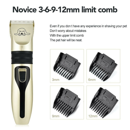 Professional Pet Hair Clipper Set – Low Noise, Rechargeable Dog & Cat Grooming Kit Bright Starz Store