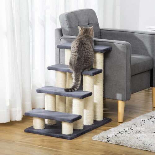 PawHut Cat Tree with Steps – Indoor Cat & Dog Stair Tower with Scratching Posts cjdropshipping