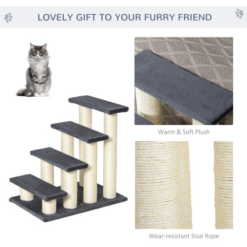 PawHut Cat Tree with Steps – Indoor Cat & Dog Stair Tower with Scratching Posts cjdropshipping