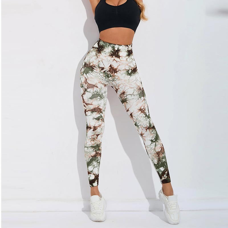 Tie-Dye Seamless High-Rise Sports Leggings – Stylish, Comfortable.