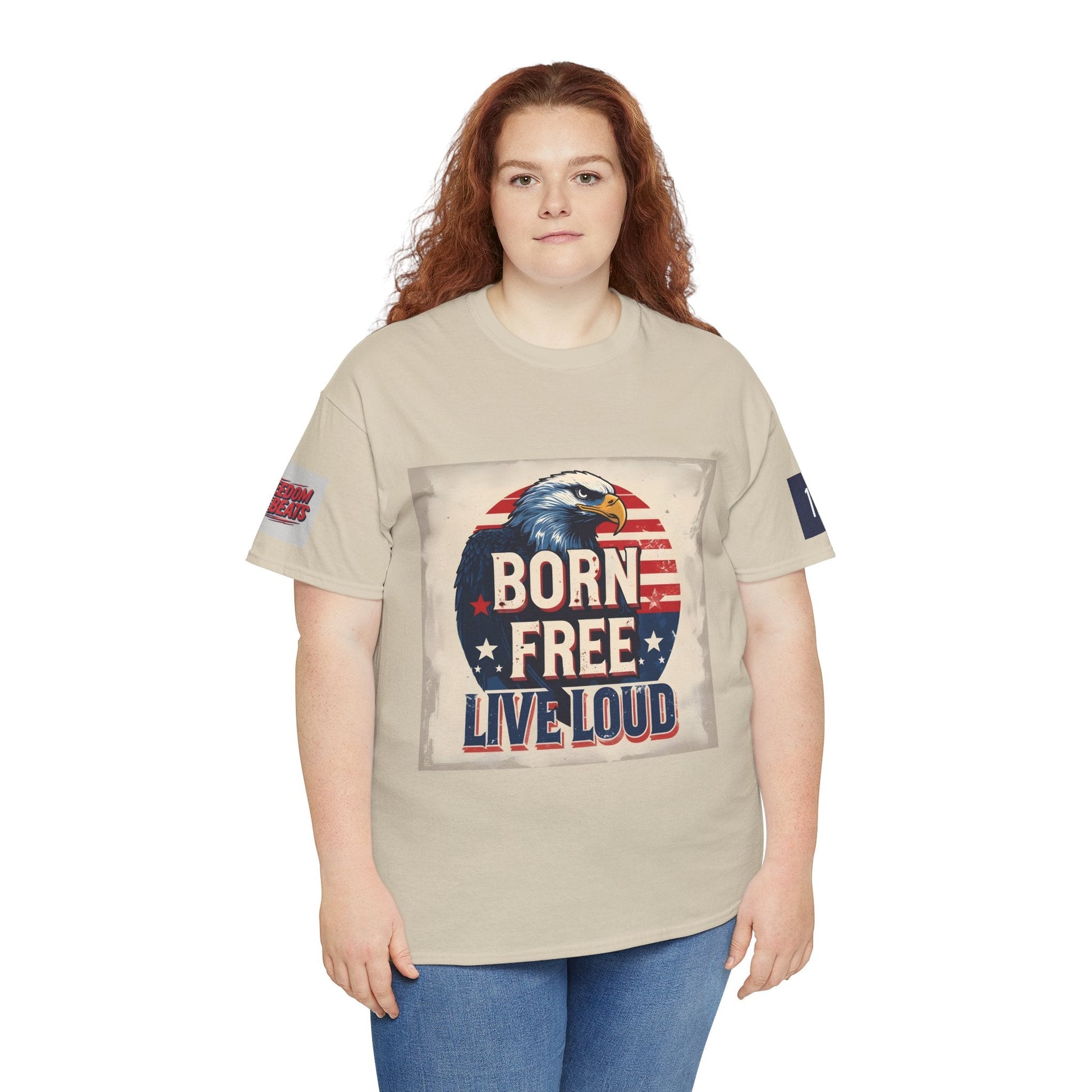 Patriotic Unisex Tee - Born Free Live Loud American Pride Shirt Printify